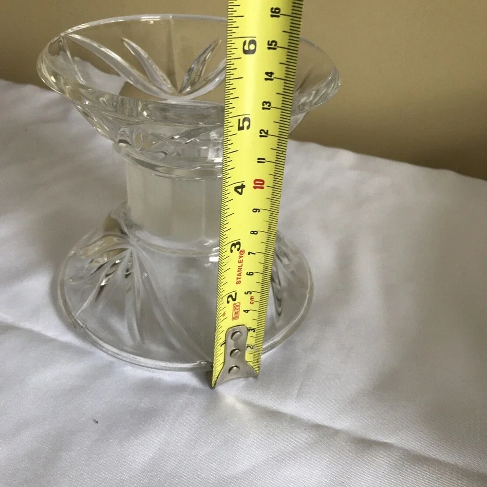 Gorham Marquette Crystal Reversible Candle Holder Frosted‎ Center